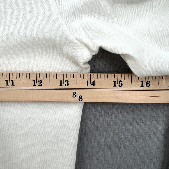 ENZA COSTA Cashmere Easy Cuffed Crew Top Womens XS Cream Long Sleeve Tee NEW - Picture 14 of 15